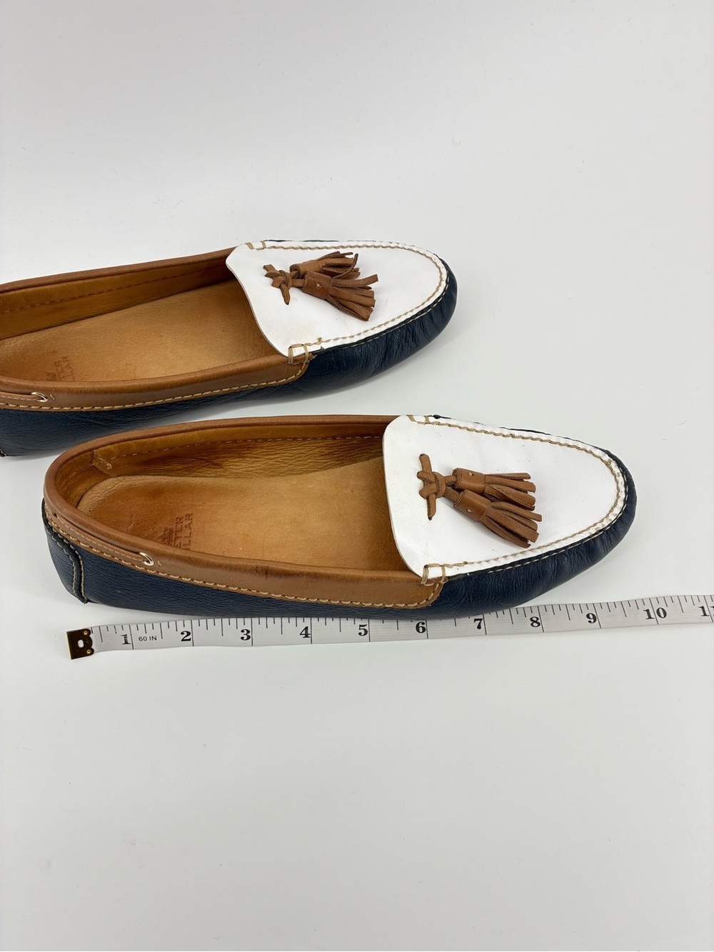 Peter Millar White, Navy & Brown Tassel Loafers - Women - Picture 8 of 8